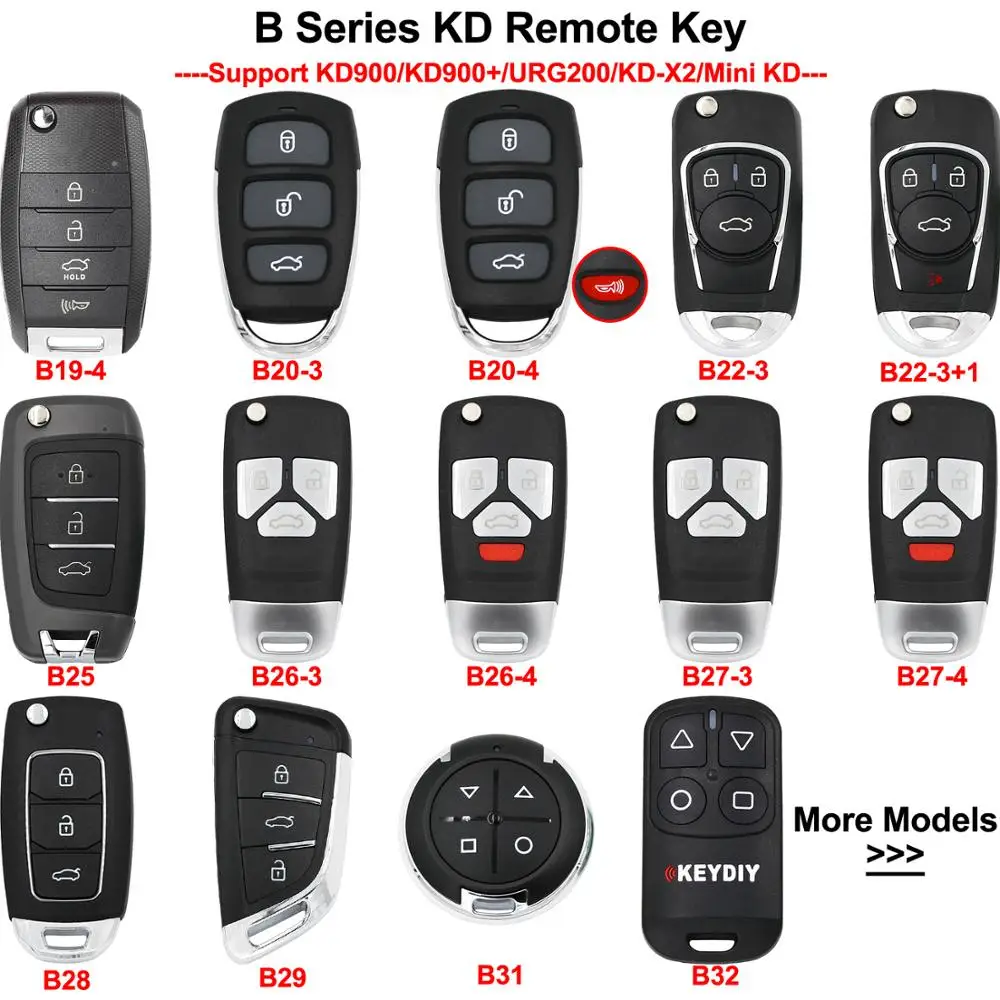 

Keyecu B Series KD Remote Key B19-4 B20 B22-3 B25 B26-3 B26-4 B27-3 B27-4 B28 B29 B31 B32 for KD900 URG200 KD900+ KD-X2 Mini KD