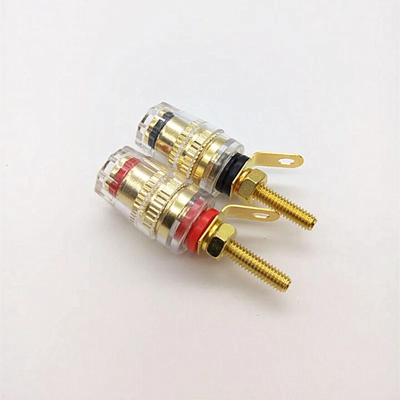 2pcs/lot Extended full copper 520 long body medium size crystal clear terminal sound panel speaker seat 4MM banana socket