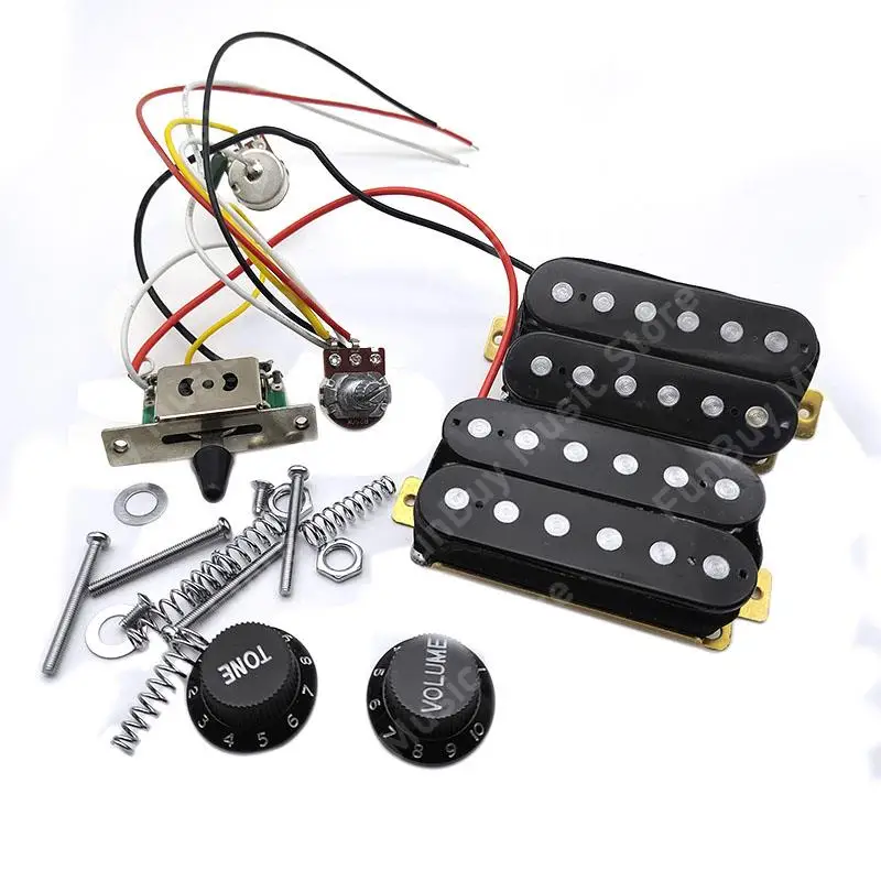 HH Guitar Humbucker Pickups with 3 way Guitar Switch 500K Potentiometer 1T1V Wiring Harness Prewired Electric Guitar Pickup