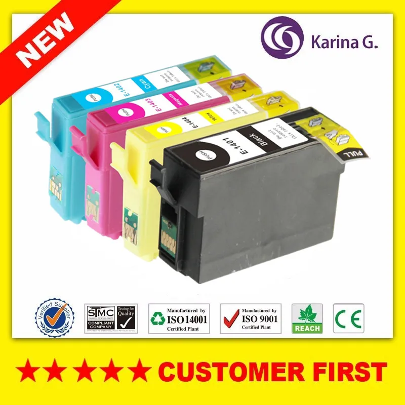 Совместим с картриджем Epson T1401-T1404 для Epson Stylus TX560WD NX635 Workforce 60 525 545 625 630 633 645 и т. д. Совместим с картриджем Epson T1401-T1404 для Epson Stylus TX560WD NX635 Workforce 60 525 545 625 630 633 645 и т. д.