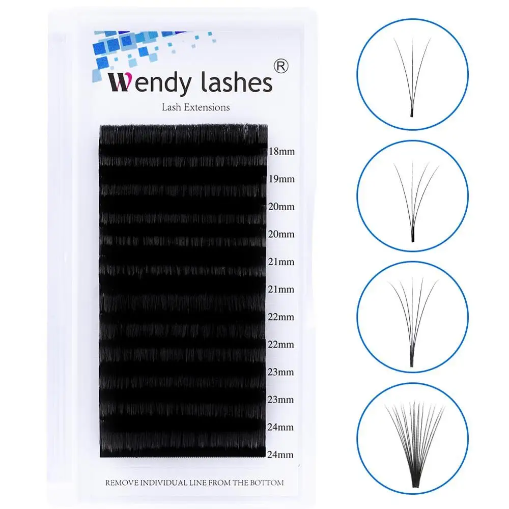 Russian Volume Fans 25MM Easy Fanning Lashes Soft Premade Faux Mink Premade Super Long Eyelash Extensions Makeup Cilios