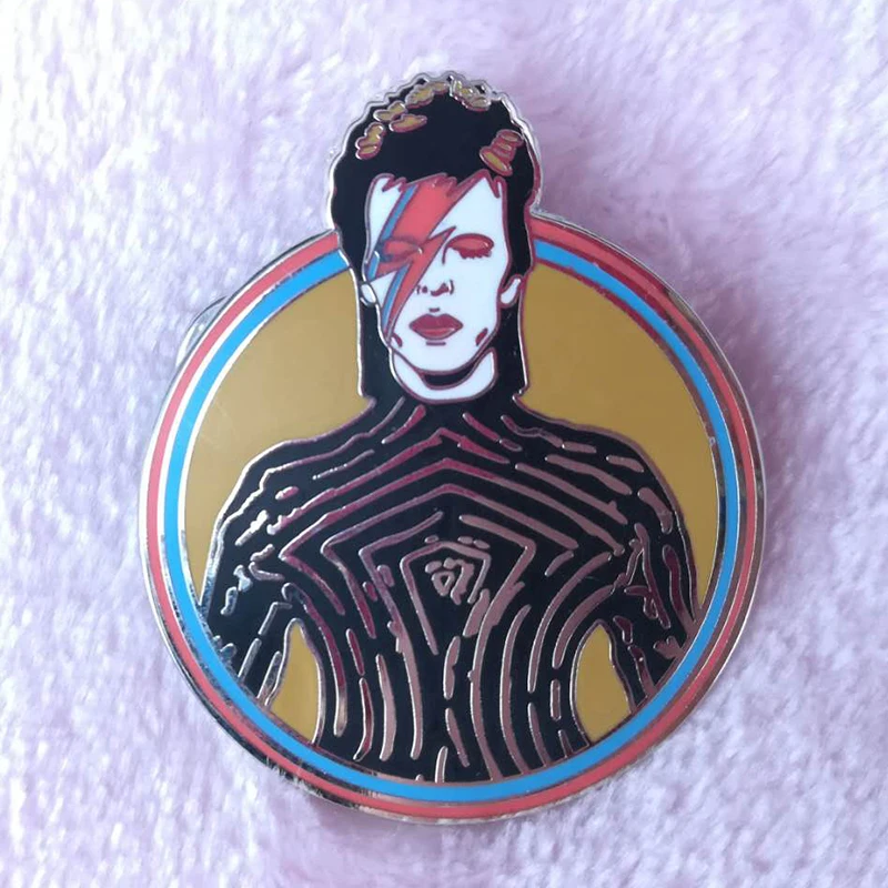 English singer-songwriter and actor brooch most influential musicians of the 20th century pin badge