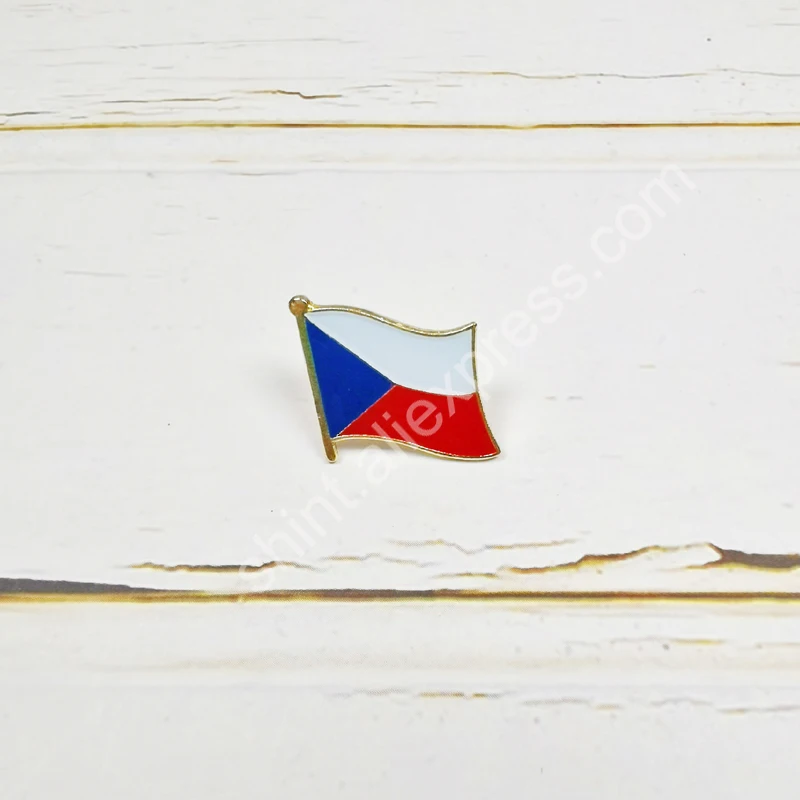 Czech Republic National Flag Embroidery Patches Badge Shield And Square Shape Pin One Set On The Cloth Armband Backpack  Gifts