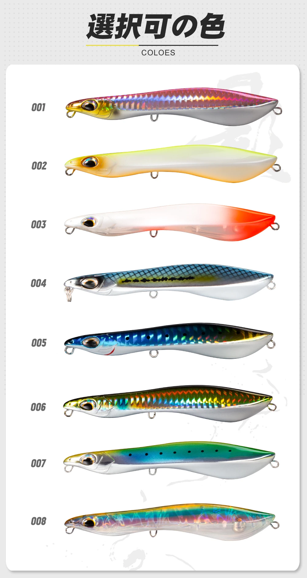 D1 Bleistift Popper Angeln Lockt 80mm 115mm AutoWalker Decoy Schwimm & Sinking Harten Köder Wobbler Lange Casting Für bass Hecht Tackle – Detail 12