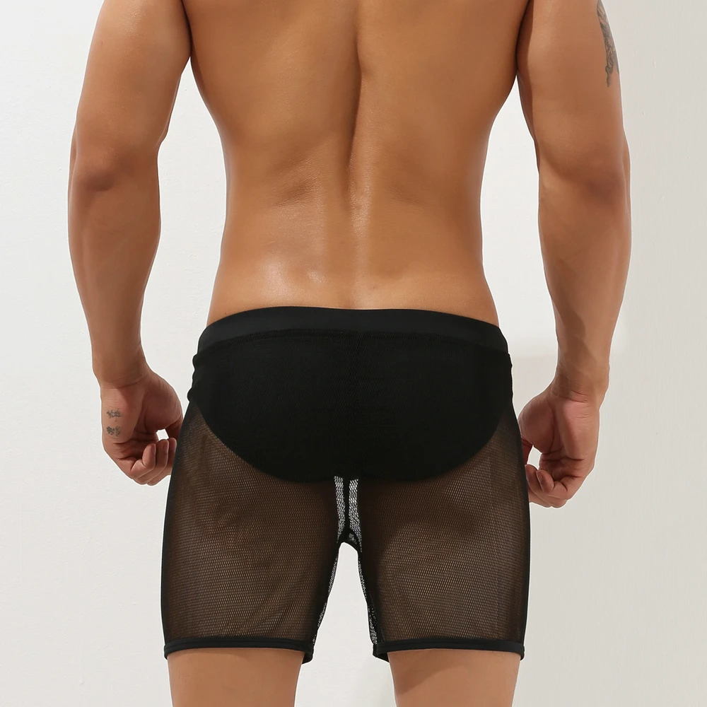 SEOBEAN-pantalones cortos de tiro bajo para hombre, ropa interior tipo bóxer, pijama a la moda, nueva marca