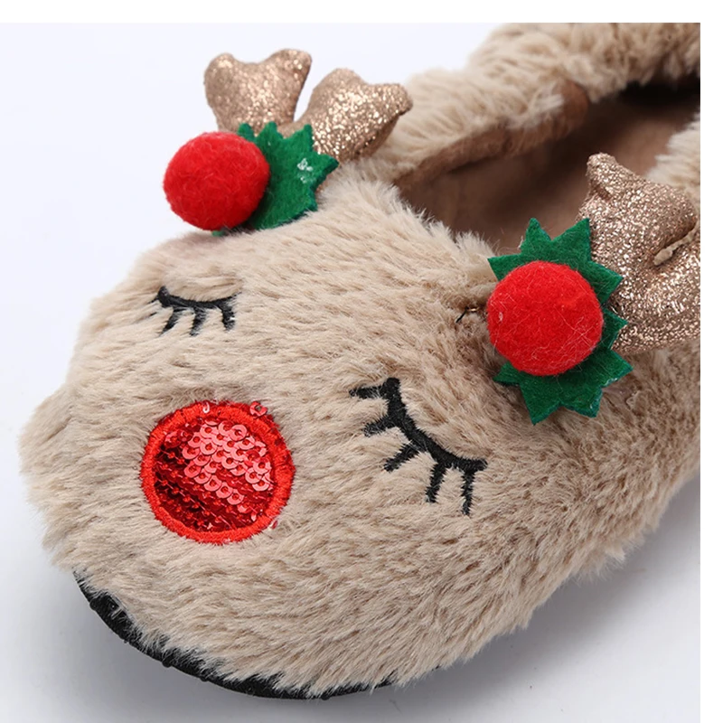 Christmas slippers Family women Warm Cute Slippers for home Elk Non-slip Best Slippers Women\'s winter shoes Cozy House Slippers