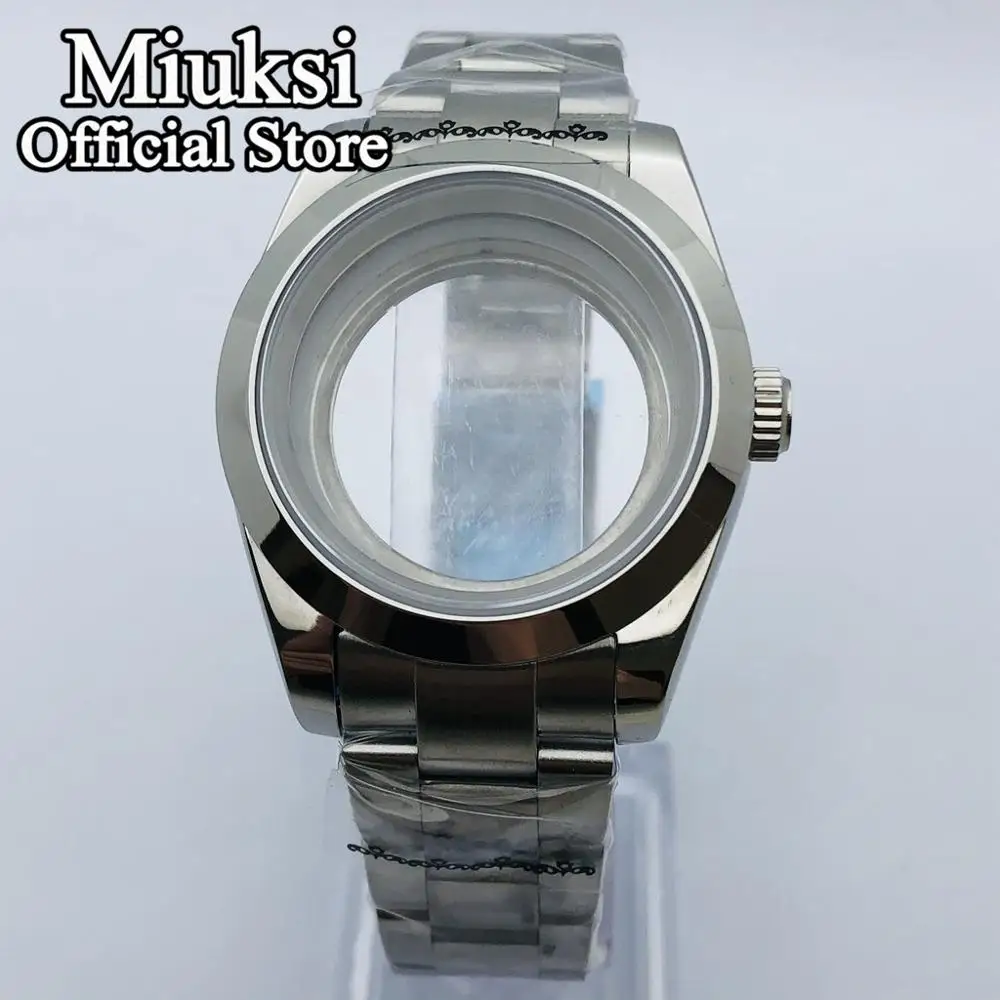 Miuksi 36mm/40mm sapphire glass silver case fit NH35 NH36 ETA2824 2836 Seagull ST2130 DG2813 3804 Miyota 8205 8215 821A movement