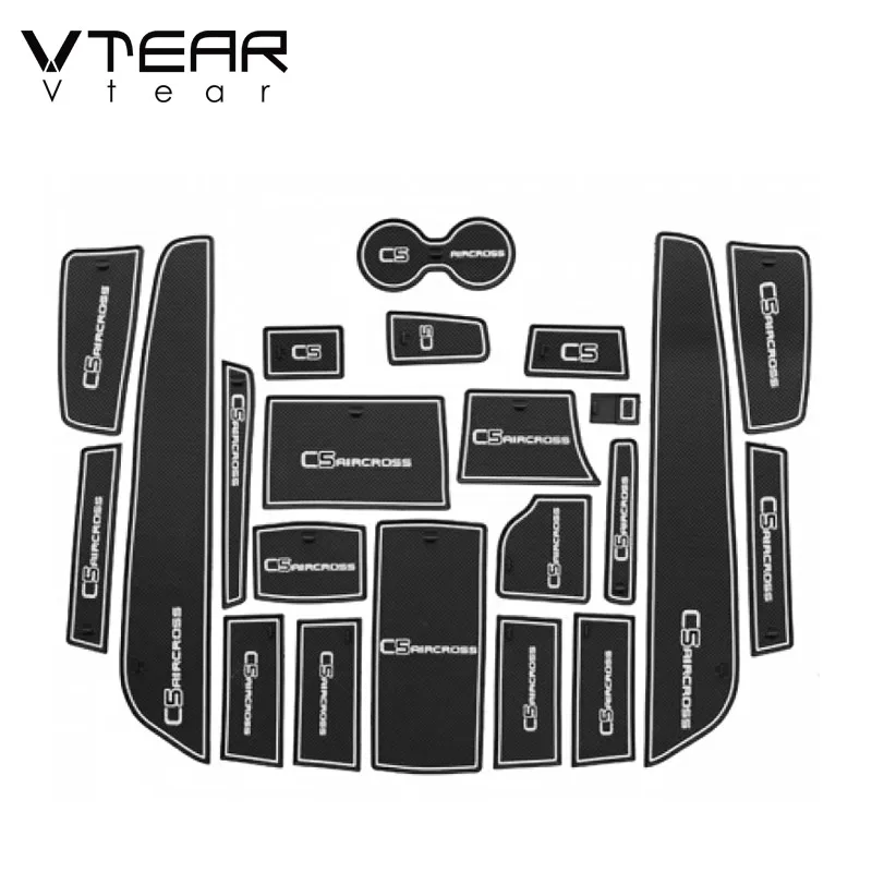 Vtear Door Slot Pad Anti-Slip Coaster Gate Groove Mat Interior Decoration Car-Styling Accessories For Citroen C5 Aircross 2021