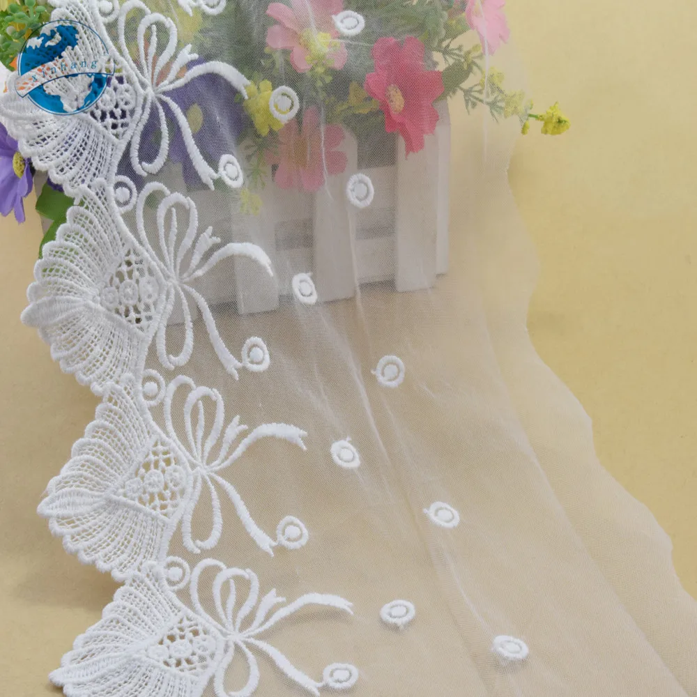 21 سنتيمتر عرض القطن الأبيض التطريز الدانتيل حافة الفرنسية الشريط النسيج جبر Diy الزخارف الحياكة الزفاف الخياطة اكسسوارات # 4186