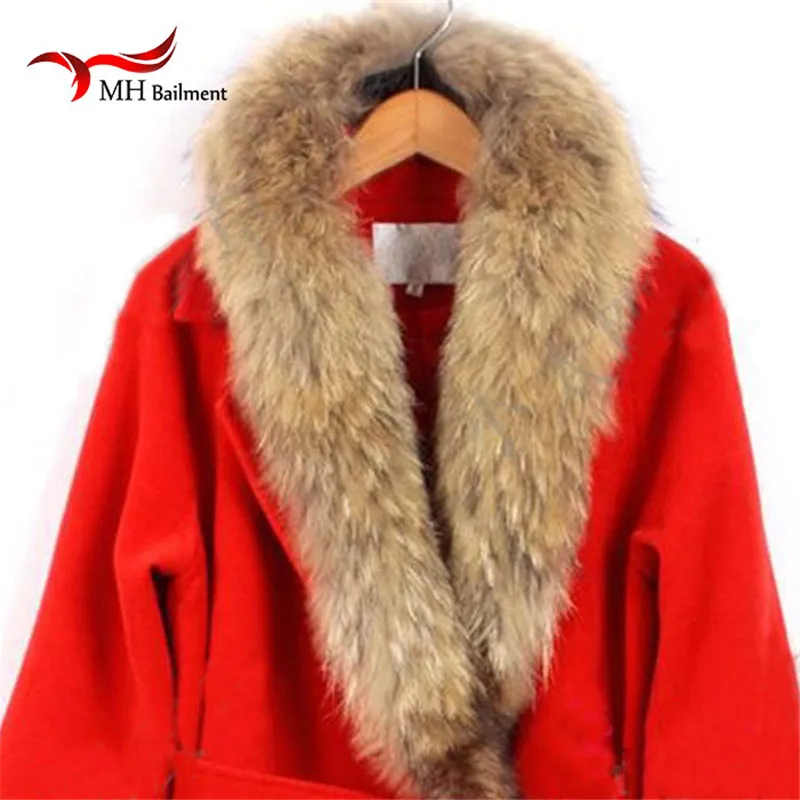 

Real fox fur collar 100% genuine raccoon fur scarf Multiple sizes winter for women hot selling Shawl coat cap collar W#33