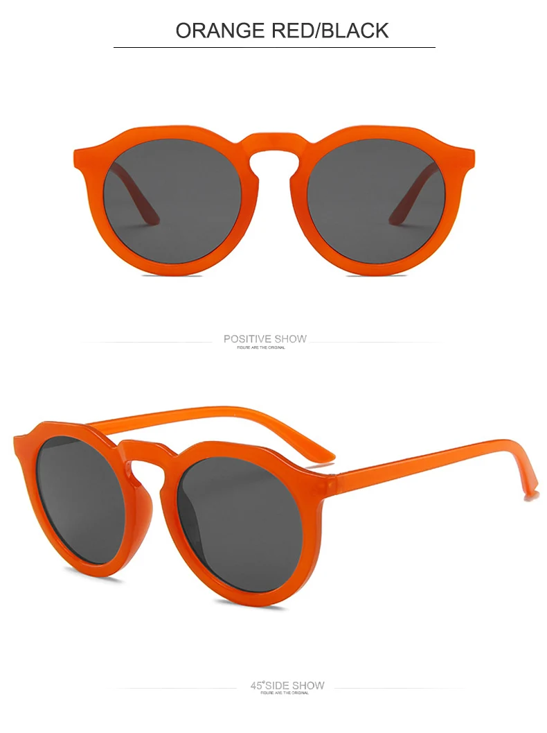 Oec cpo vintage runde sonnenbrille frauen marke designe mode orange sonnenbrille für weibliche farben uv400 brillen oculos de sol – Detail 7