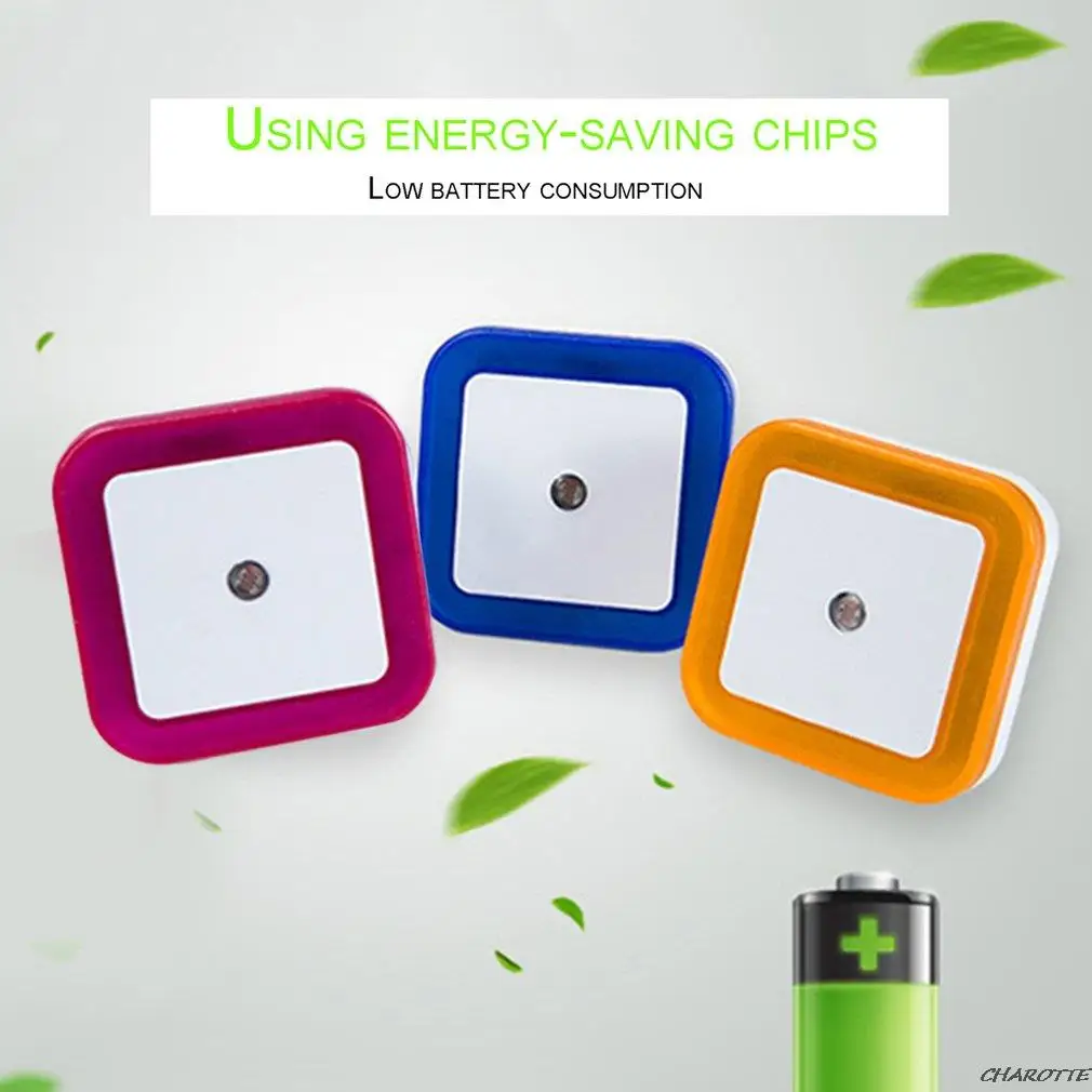 อัจฉริยะ LED เหนี่ยวนำโคมไฟสแควร์ Wall Light Night Light สวิทช์อัตโนมัติ Light Sensor ห้องนอนเครื่องใช้ในครัวเรือน