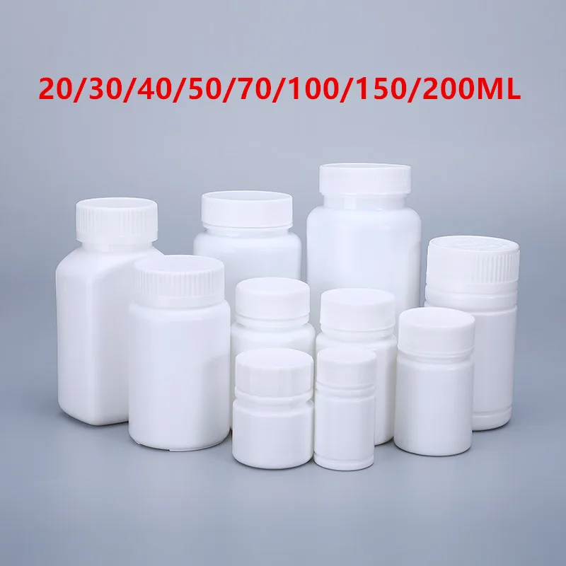 100Pcs 20ML Small Round Bottle With Screw Cap Medicine Pill Capsule Tablet Storage Container Vitamin Refillable Bottles