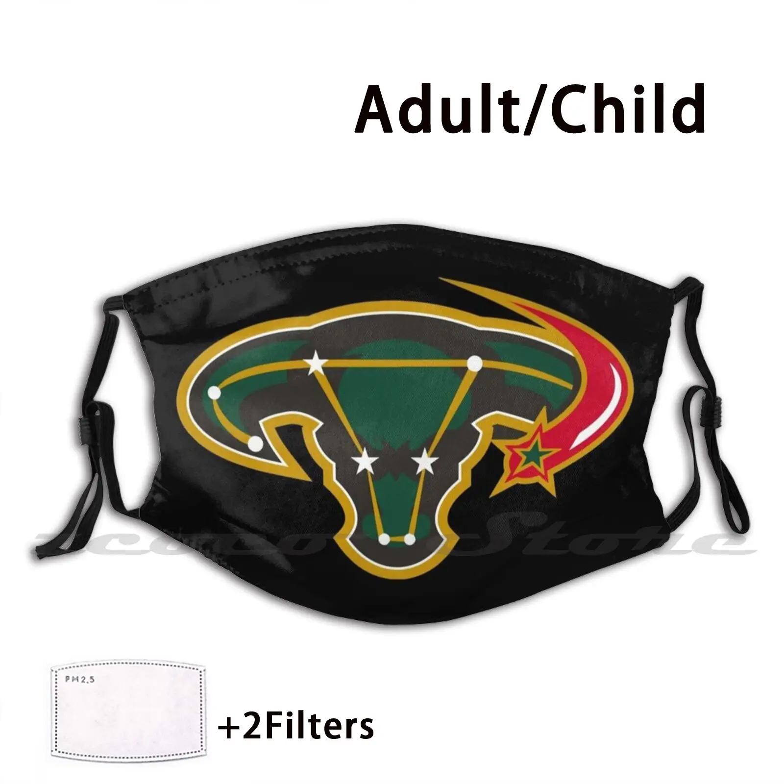 Bulls Hockey Washable Trending Customized Pm2.5 Filter Mask Dallas Texas Bull Hockey Stars Cowboys