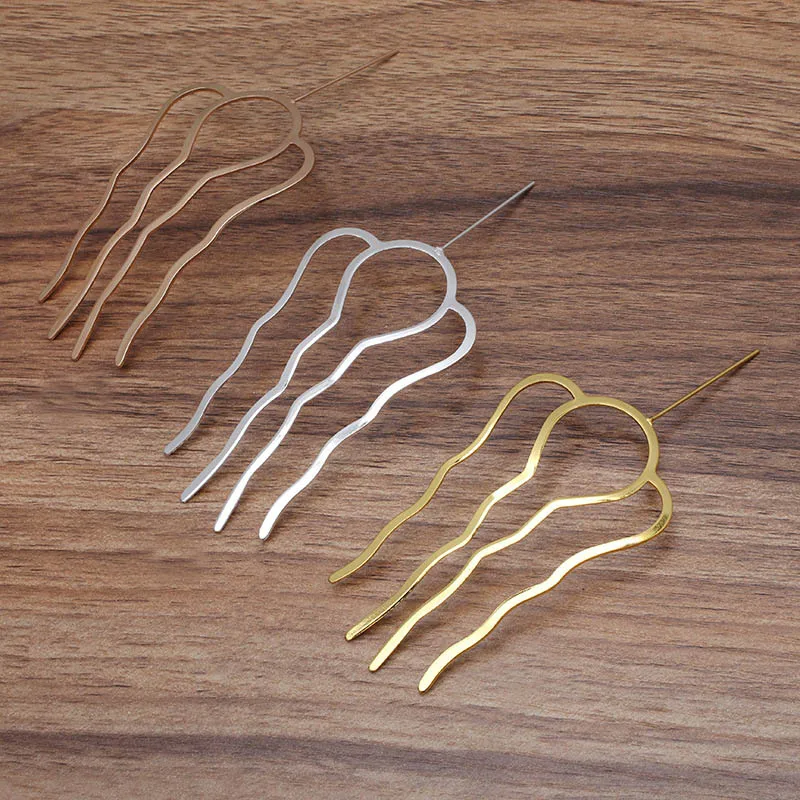 

20pcs Copper 4-teeth Hair Comb with Pins Hair Accessories Headdress Hairpin Base Setting DIY Wedding Bridal Hairwears