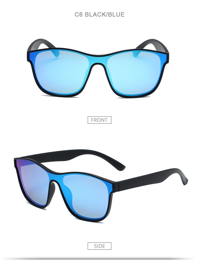 Neue einteilige Objektiv Sonnenbrille Männer Frauen Fashion Square Männliche Sonnenbrille Stilvolle Anti-glare Fahren Reisen Shades UV400 – Detail 10