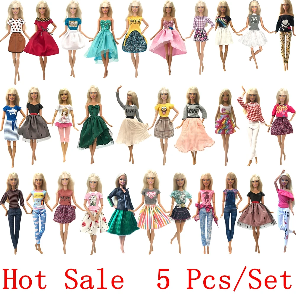 NK Hot Sale Doll Dress For 1/6 Doll Clothes Dolls Accessories 30CM Princess Fashion Outfits Wear Casual Dress Shirt  Toy Gift JJ