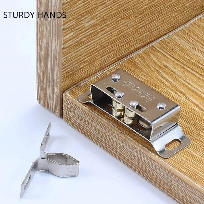 5pc/lot Stainless Steel Drawers Latches Kitchen Cabinet Door Closer Dressing Table Wardrobe Door Suck Hasp Furniture Hardware