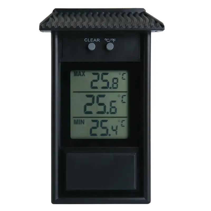 Termómetro Digital LCD impermeable para interior/exterior, medidor de temperatura de pared para invernadero de jardín, pantalla de valor máximo mínimo-20 ~ 50C