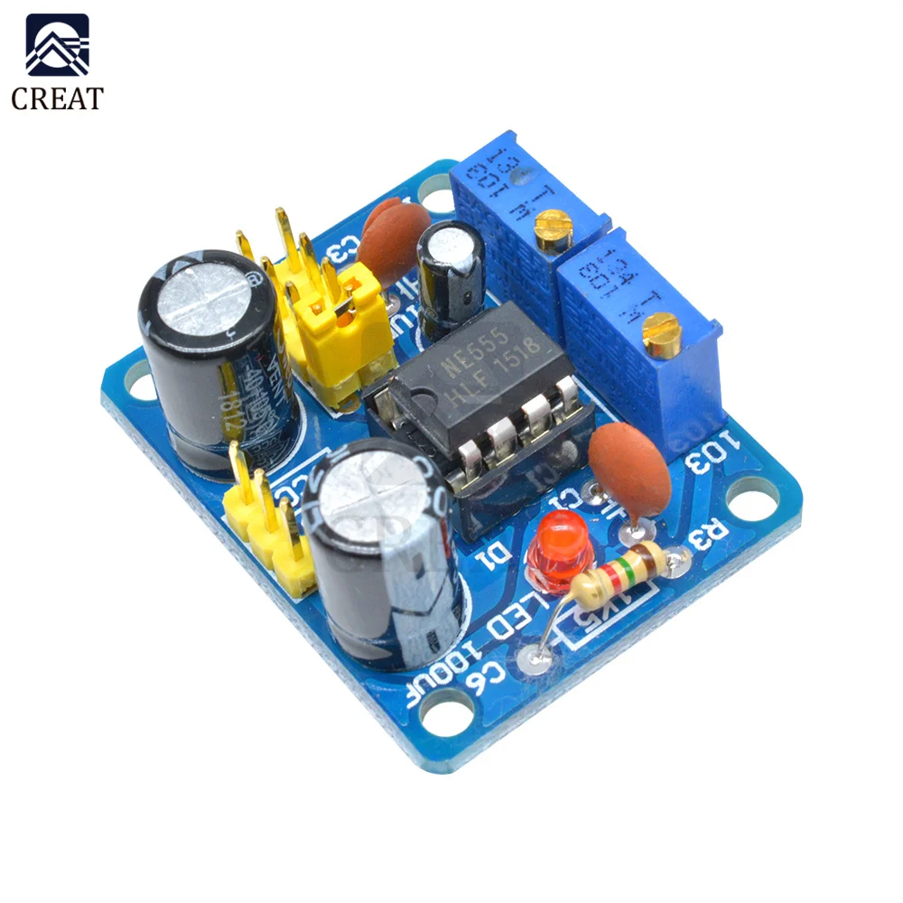 NE555 Signal Generator Square Wave Pulse Frequency Adjustable Module 1~500KHz