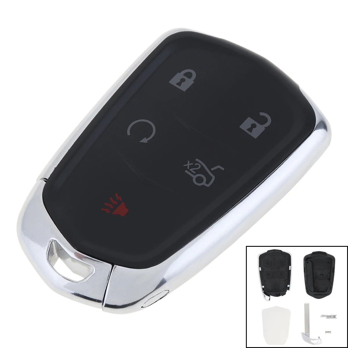 

Black 5 Buttons Remote Car Key Fob Shell Case Keyless Entry Transmitter Auto Car Key Shell for Cadillac ATS CT6 CTS SRX XT5 XTS