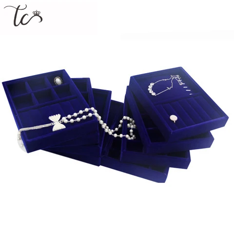 Nieuwe Sieraden Doos Lade Organizer Fluwelen Verpakking Display Handgemaakte Diy Bergingen Trays