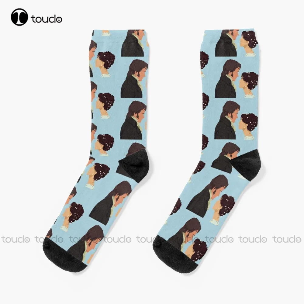 Pride Prejudice Silhouette Socks Halloween Socks Personalized Custom Unisex Adult Teen Youth Socks 360° Digital Print Funny Sock