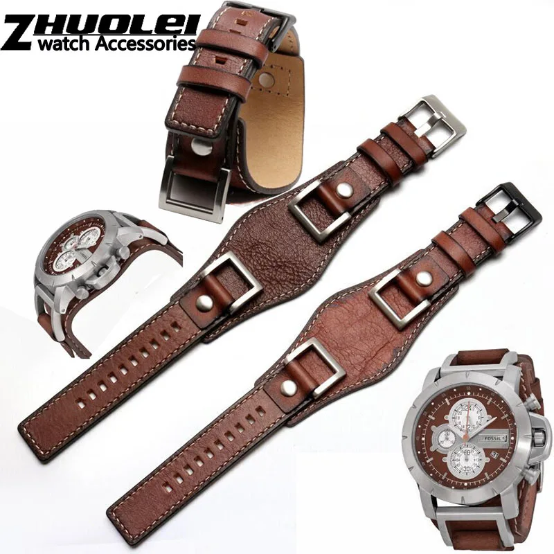 genuine leather For Fossil JR1157 watch band accessories Vintage style strap with high quantity Stainless steel joint 24mm