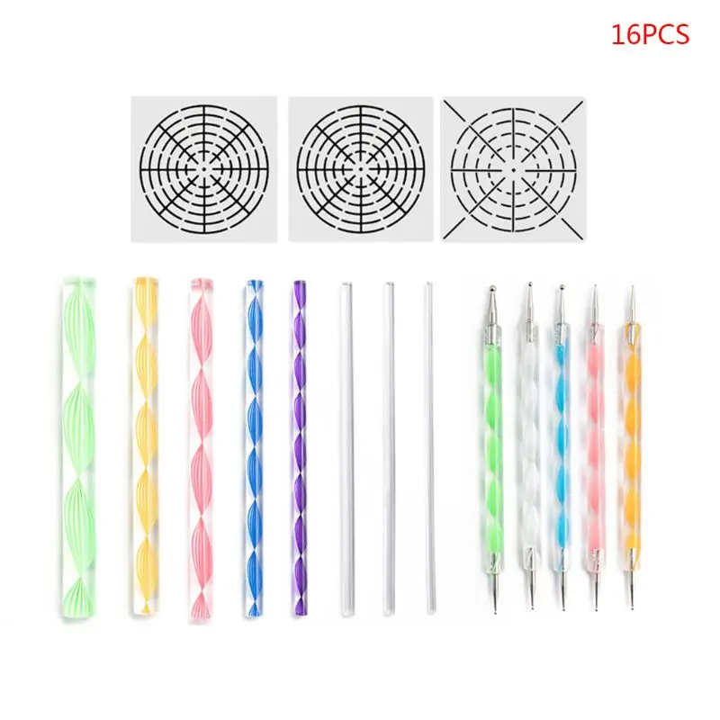 16pcs/set Mandala Dotting Tools Kit for Painting Rock Stone Pottery Rod Stencil dropshipping