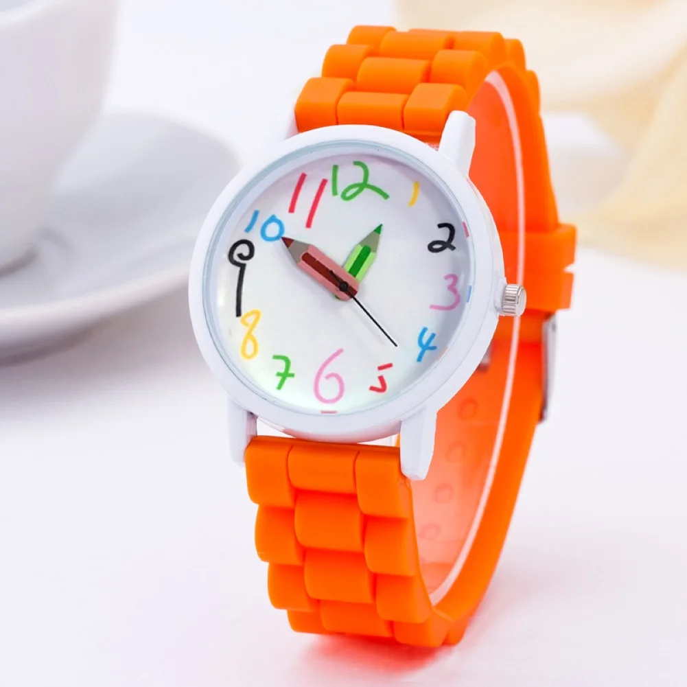 Montre-bracelet numérique à cadran rond pour enfants, montre-bracelet à quartz, pointeur de dessin animé mignon, bracelet en silicone, étudiant, garçon, fille, enfant, mode