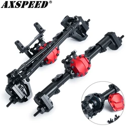 AXSPEED Aluminum Alloy Complete Front and Rear Axle for 1/10 RC Crawler Truck Axial SCX10 II 90046 90047 Portal Axle