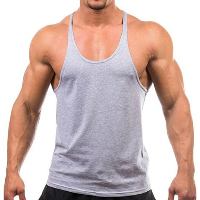 New Fashion Cotton Sleeveless Shirts Tank Top Men Fitness Shirt Mens Singlet Bodybuilding Workout Gym Vest Fitness Men