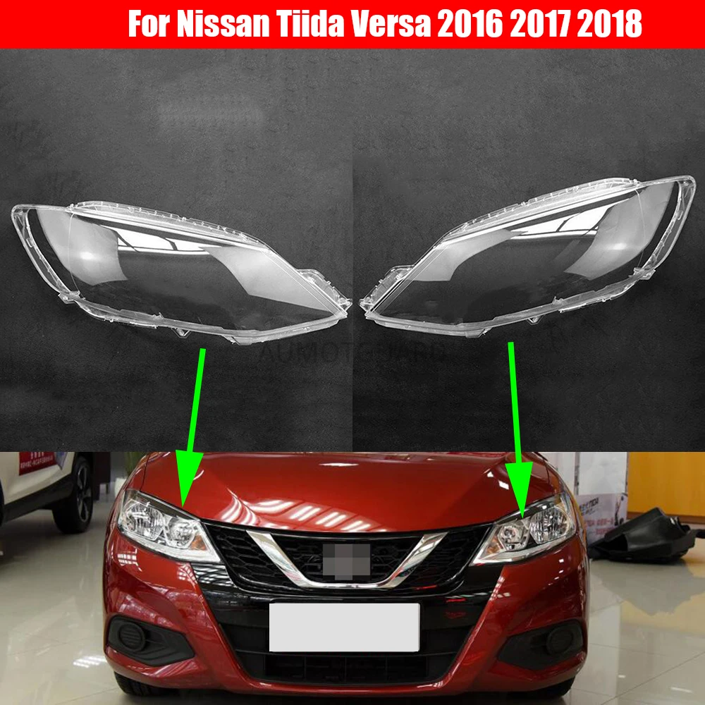 

Car Headlight Lens For Nissan Tiida Versa 2016 2017 2018 Headlamp Cover Replacement Auto Shell