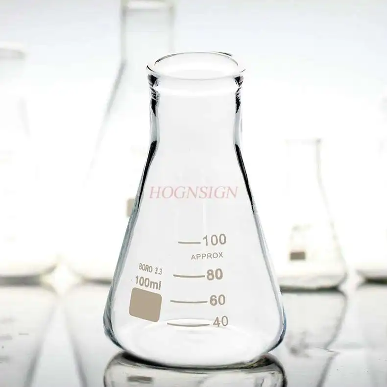 Erlenmeyer Labu Kaca Erlenmeyer Labu 100Ml Kimia Peralatan Laboratorium Erlenmeyer Labu
