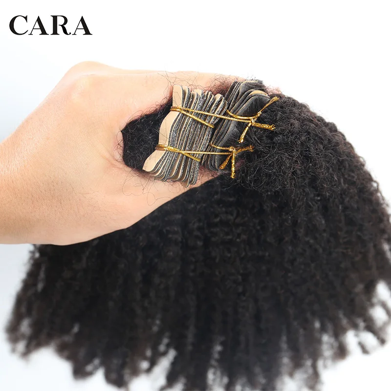 Extensiones de cabello humano rizado Afro brasileño para mujeres negras, extensiones de pelo virgen peruano, 4B, 4C, sin costuras, ondulado