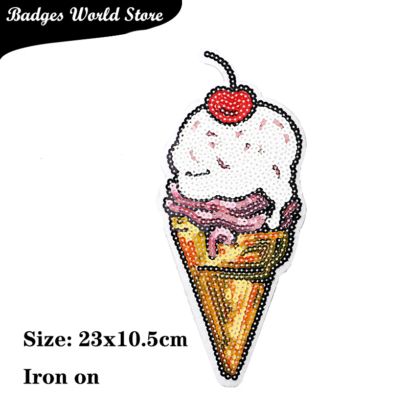 Cartoon Decorative Fries Ice cream Popcorn icon Embroidered Applique Patch For DIY Iron on Badges Stickers on backpack,clothes