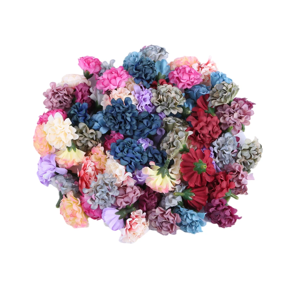 10/30/30Pcs Wholesale Artificial Mini Hydrangea Flower Head For Crafts Carnation Party Home Wedding DIY Wreaths Festival Decor