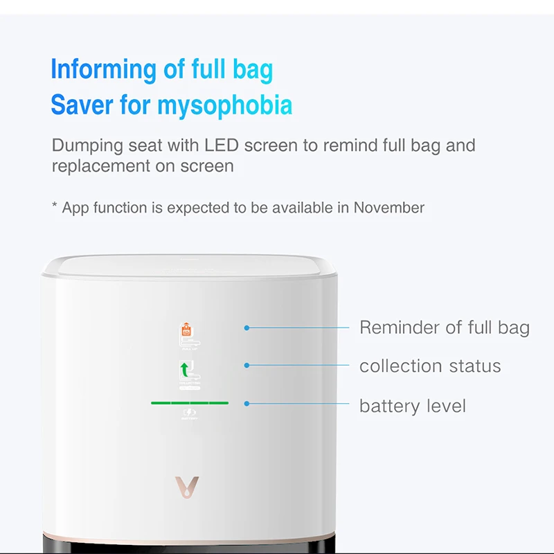 VIOMI S9เครื่องดูดฝุ่นหุ่นยนต์อัจฉริยะ950วัตต์ Auto Dust Collection จอแสดงผล LED 2700Pa พรมกวาดและ mopping