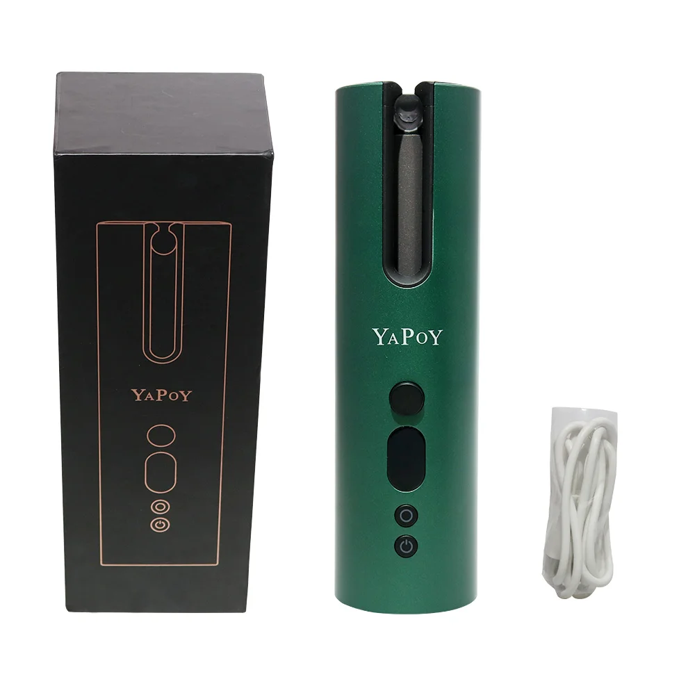 Rizador de pelo automático inalámbrico, plancha giratoria recargable, pantalla LED, temperatura ajustable, herramientas de peinado