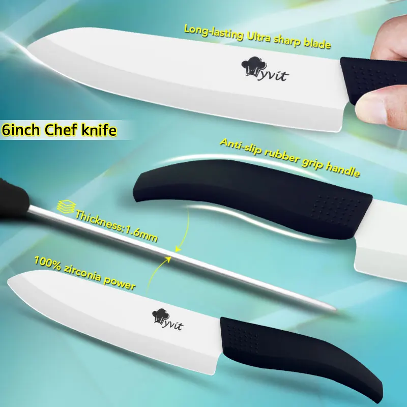 Ceramic Knife Set 3 4 5 6 inch Kitchen Chef Knives Serrated Fruit Vegetable Utility Slicing Bread Zirconium White Blade Knife