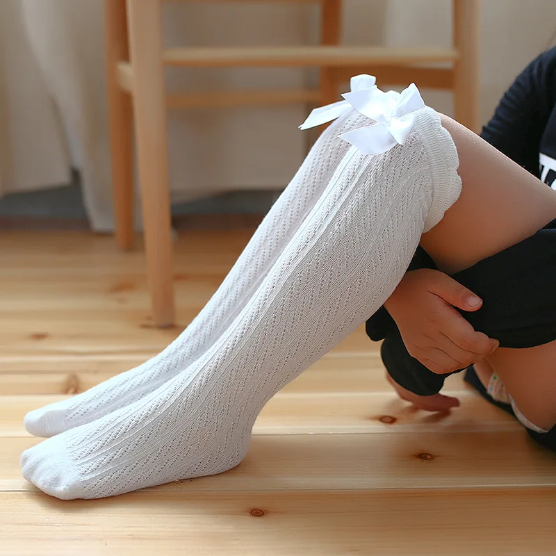 girl Long Tube Princess Children\'s Knee high Socks Kids Dance Socks Girl 2-10 Years Old Cotton New back Bow Long Socks