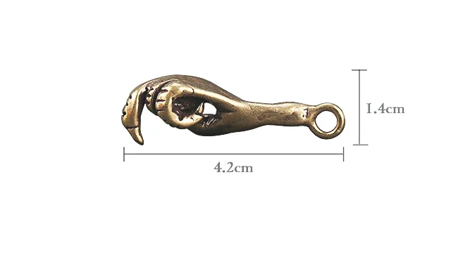 Vintage Brass handmade bird Claw Eagle Paw craft DIY Pendant ornament Miniature Fitting Keychain ring Pendant Accessories a1522