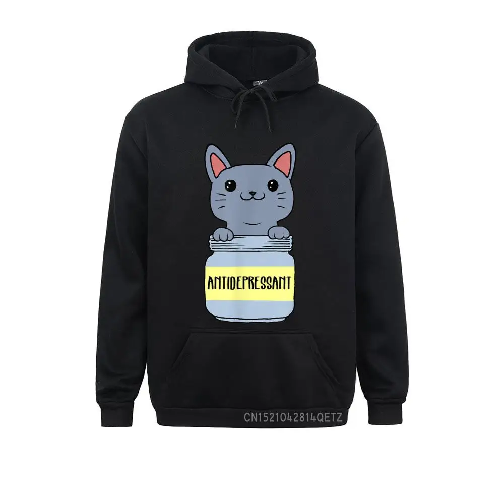 Men Latest Hoodies Spring/Autumn Sweatshirts Printed Long Sleeve Cat Antidepressant Funny Cat Chic Sportswears