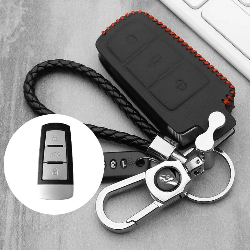 

Leather Car Key Cover Case For Volkswagen Golf 4 5 6 7 MK7 Passat CC Passat B6 B7 B8 Passat 3C CC Magotan R36 B5 B7L