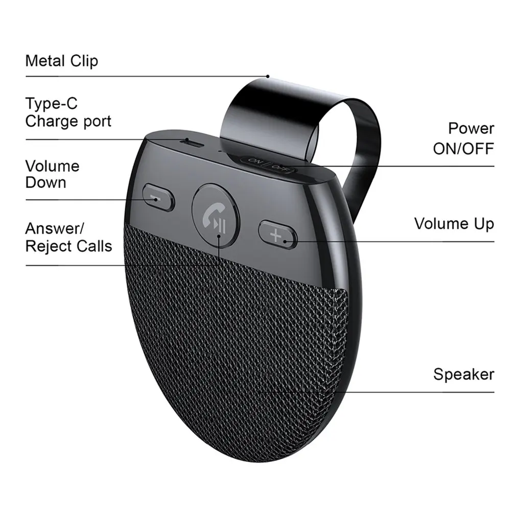 SP11 Wireless Vehicle Car V5.0 Speakers Handsfree Car Kit Hands-free Wireless Speakerphone Sun Visor Car Accessories