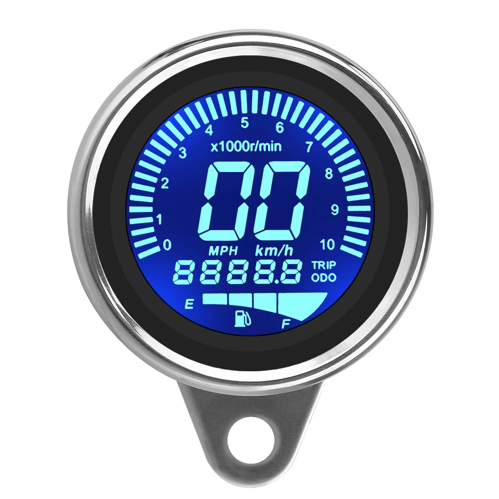 Retro LCD Odometer Universal Motorcycle Digital Speedometer LED LCD Tachometer Indicator Scooter ATV Meter Fuel Meter