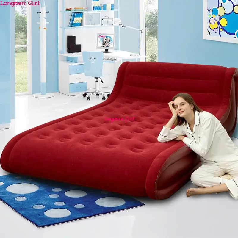 Sofá cama inflable plegable de terciopelo, mueble doble moderno de Pvc y cuero, para exteriores, playa, jardín y acampada