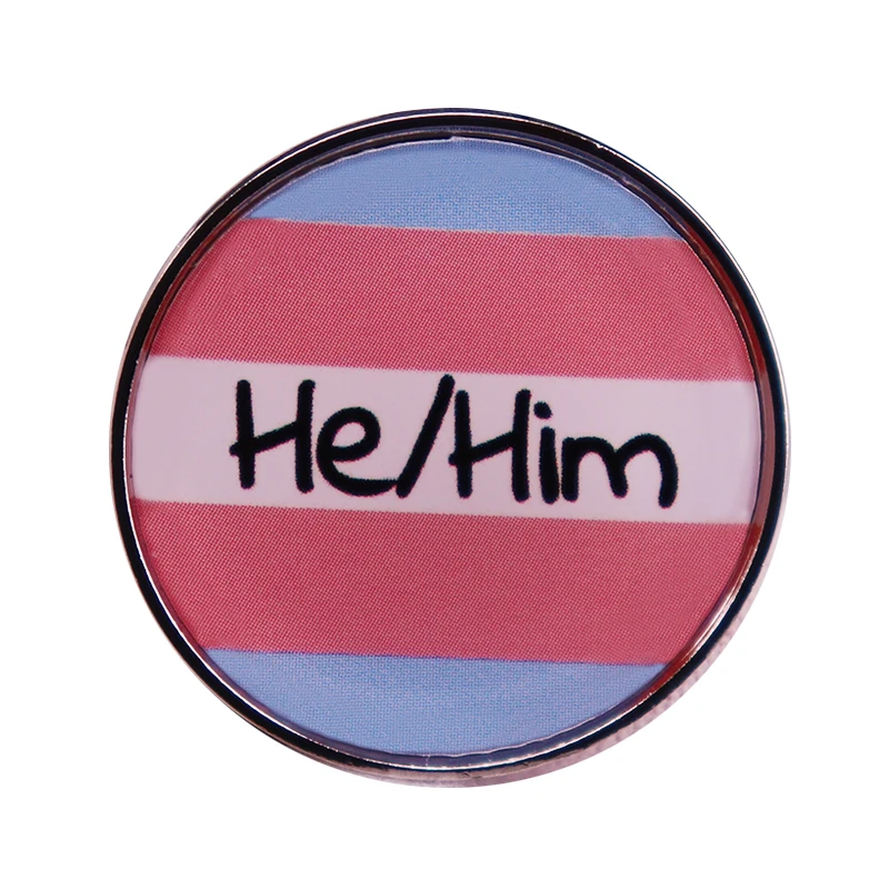 He Him Pronouns trans pride flag Pin LGBTQIA+ Gender Fluid Gay Lesbian Bisexual Pansexual Trans Asexual Non Binary badge