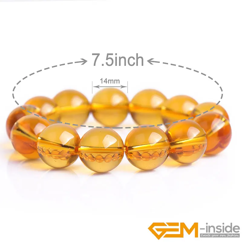 Yellow Citrines Bracelet Natural Stone DIY Jewelry Gift Lucky For Taurus Gemini And Virgo Adjustment