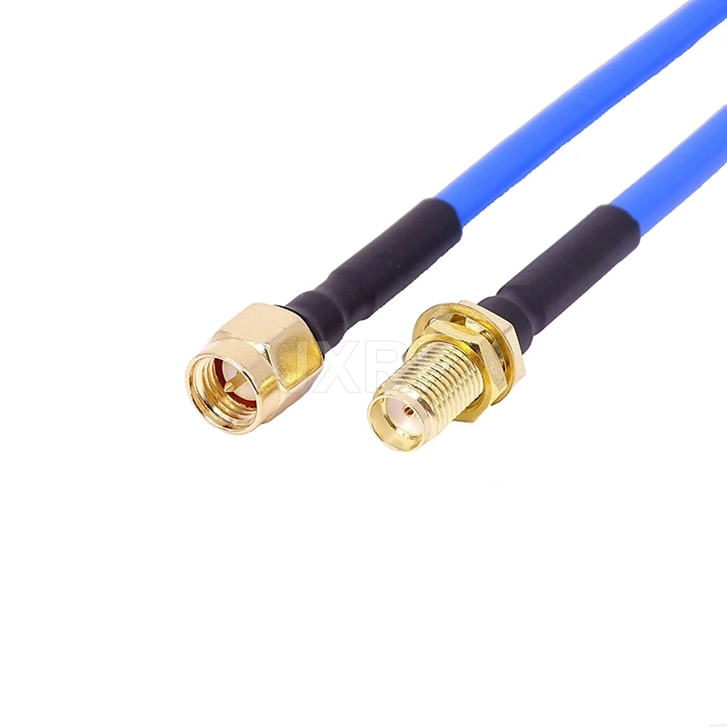 JXRF SMA 수 암-SMA 수 플러그 잭 커넥터, RG-402 세미 플렉시블 동축 케이블, RG402, 0.141 인치, 50ohm, 블루